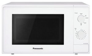 Panasonic NN-E20JWMEPG Four à Micro-Ondes avec Plateau Tournant en Verre, 20L, 800W, Décongélation, 5 Niveaux de Puissance, Minuterie, Blanc